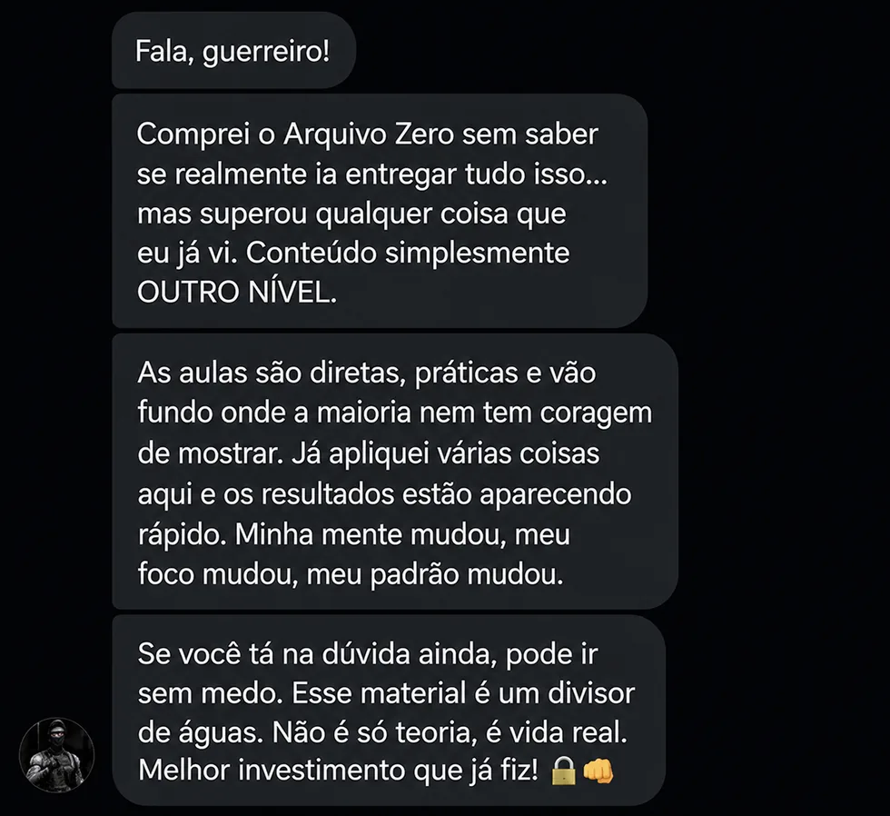 Depoimento de aluno do Arquivo Zero