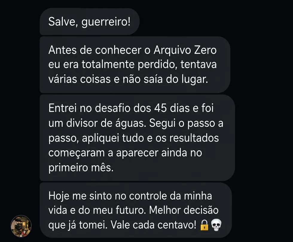Depoimento de aluno do Arquivo Zero