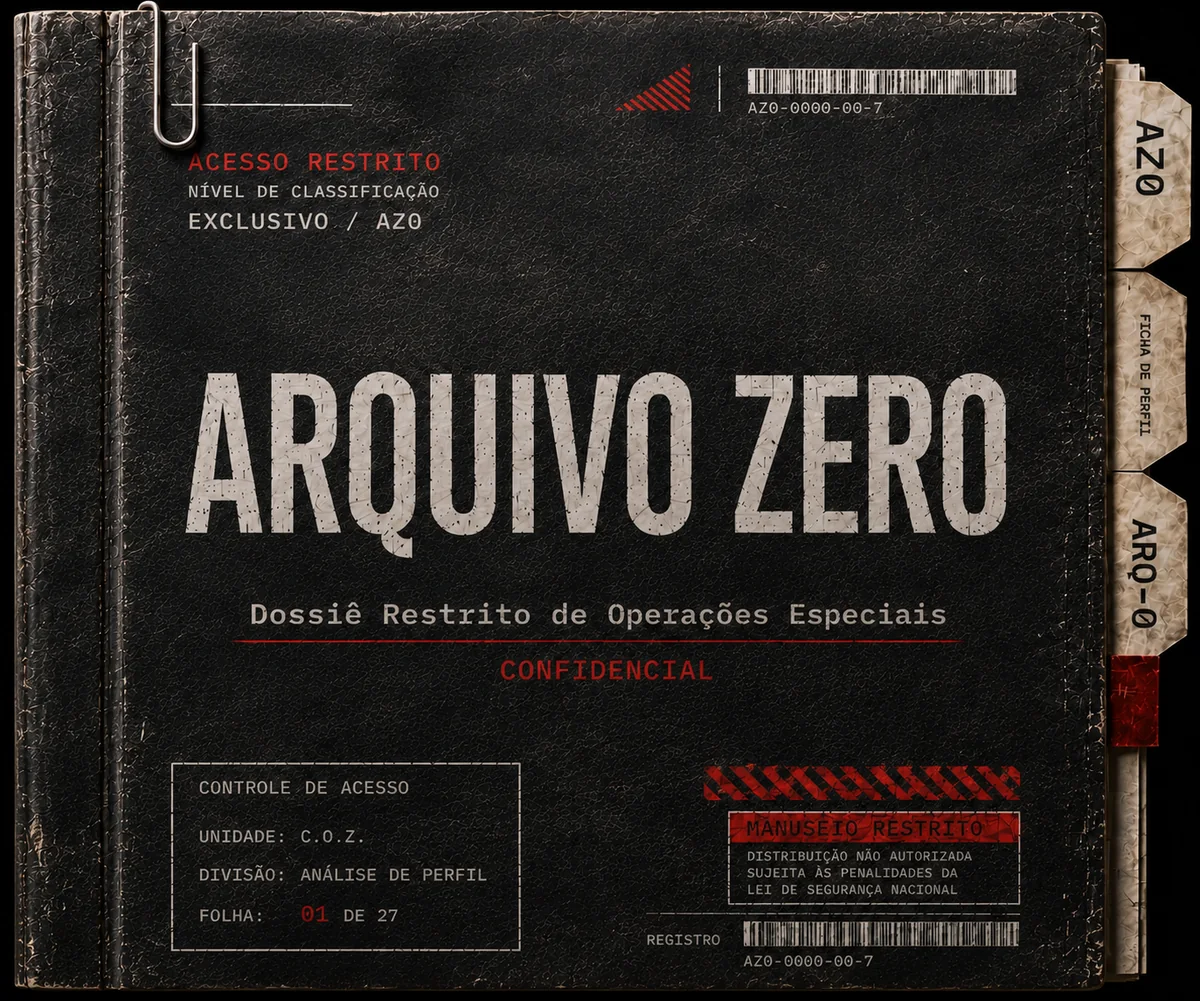 Mockup do dossiê Arquivo Zero